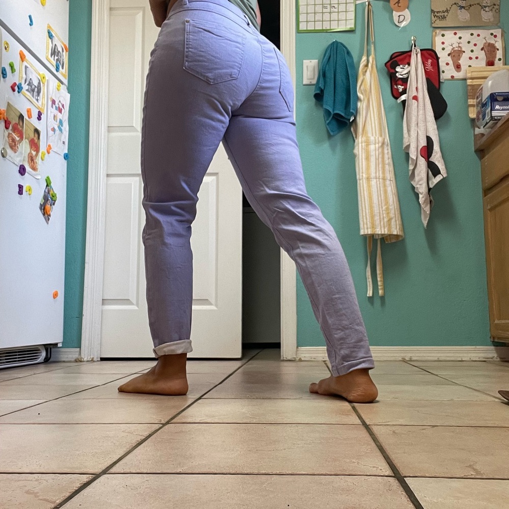 Purple Straight Leg Jeans with Unique Color